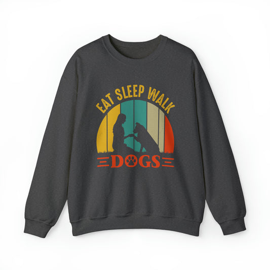 Eat sleep walk dogs vintage Crewneck Sweatshirt