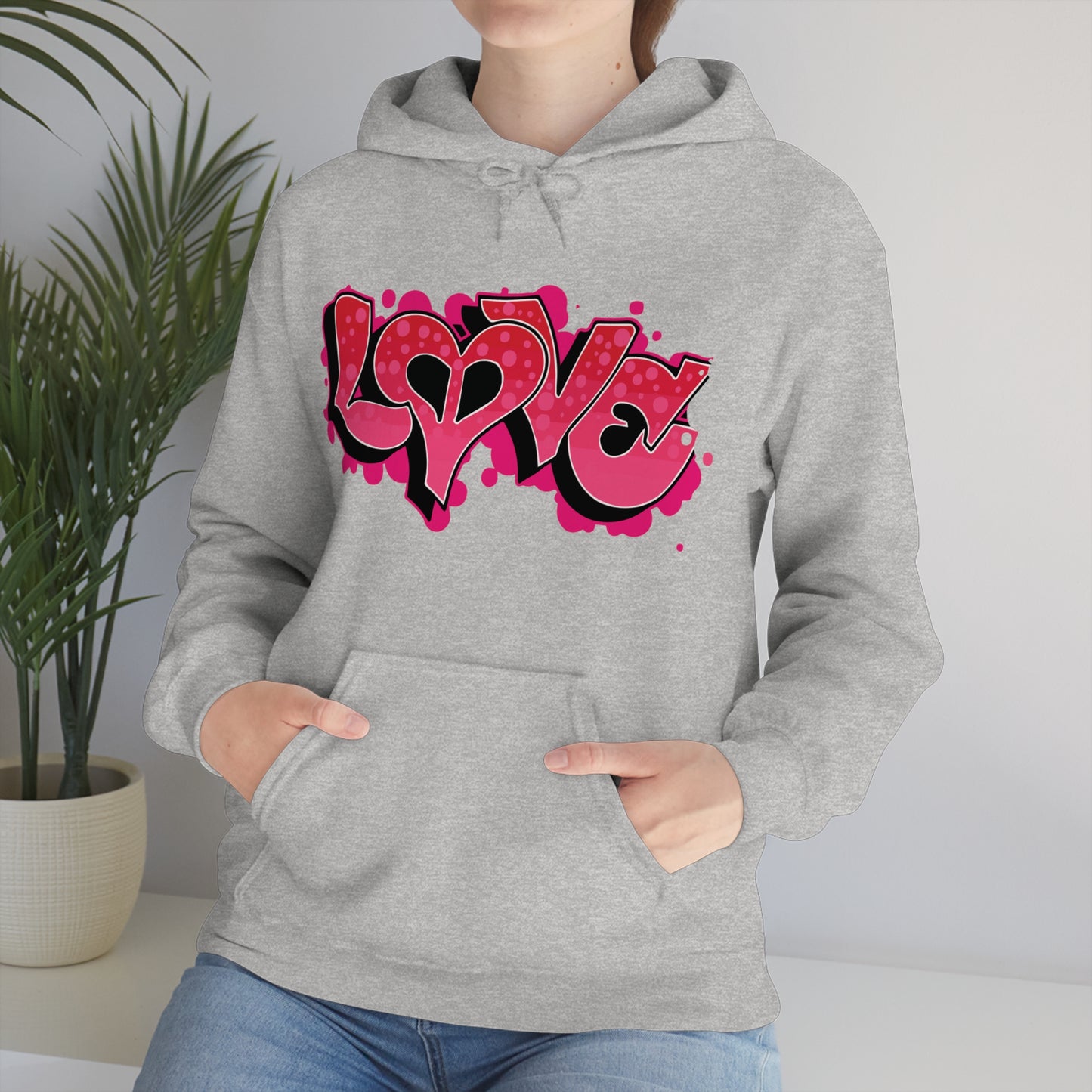 Peace and Love graffiti Hoodie