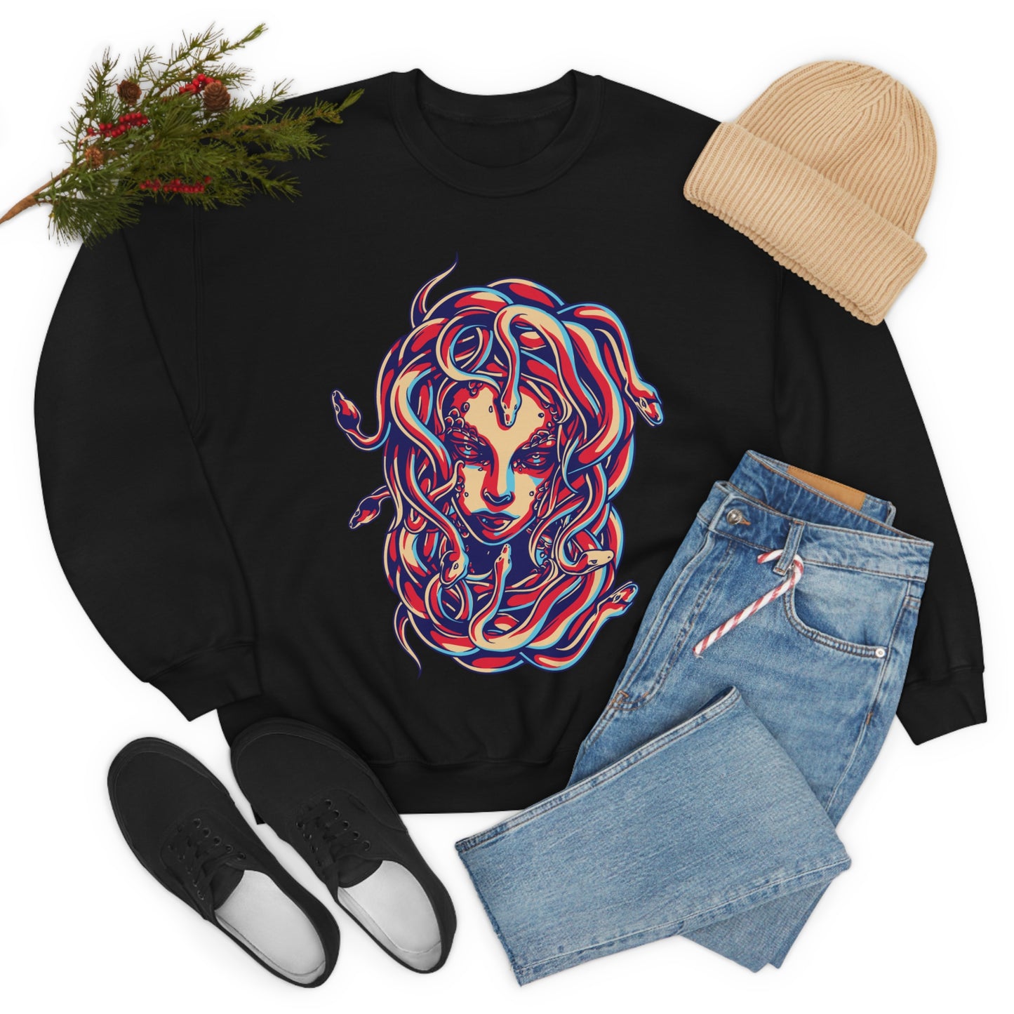 3D Medusa Crewneck Sweatshirt