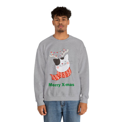 Merry X-mas cat Crewneck Sweatshirt