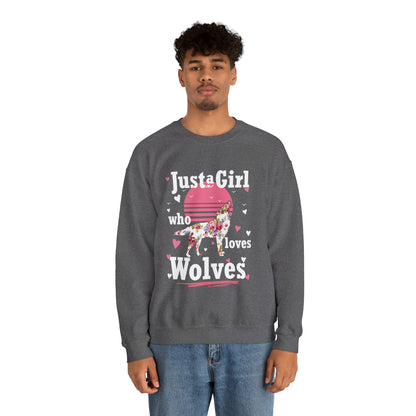 Just A Girl Who Loves Wolves Crewneck Sweatshirt