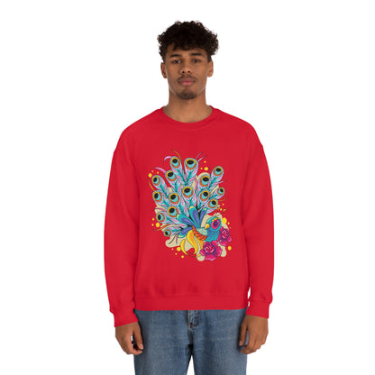 Colorful Peacock Crewneck Sweatshirt