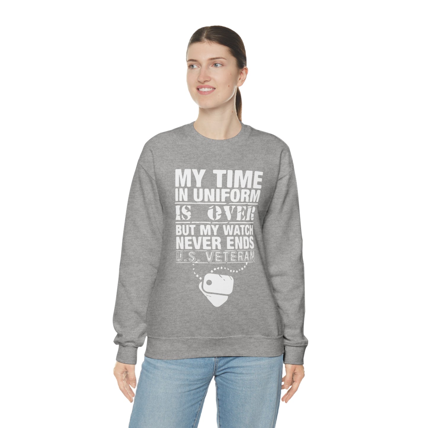 my time in uniform is over Crewneck Sweatshirt