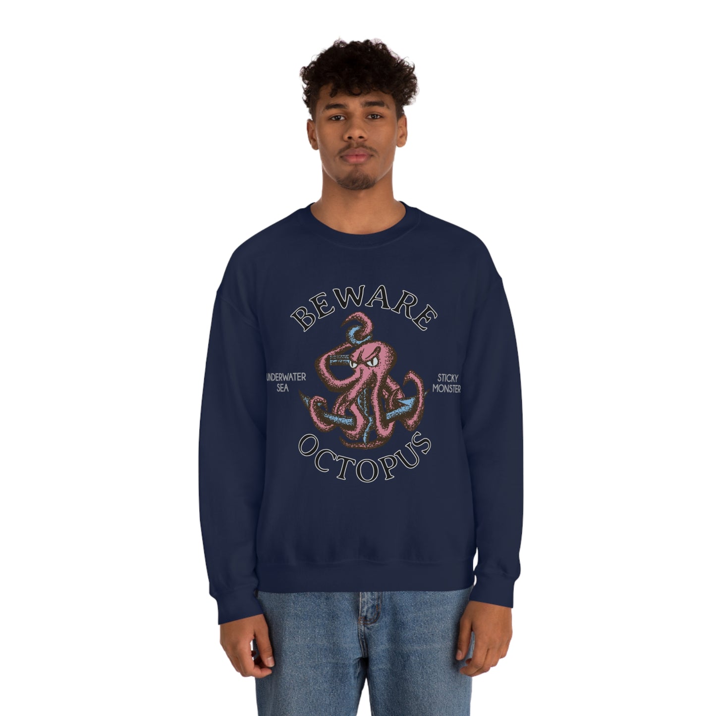 Beware Octopus Crewneck Sweatshirt