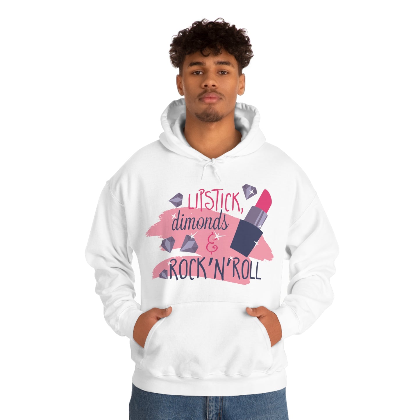 Lipstick-Diamonds and Rock & Roll Hoodie