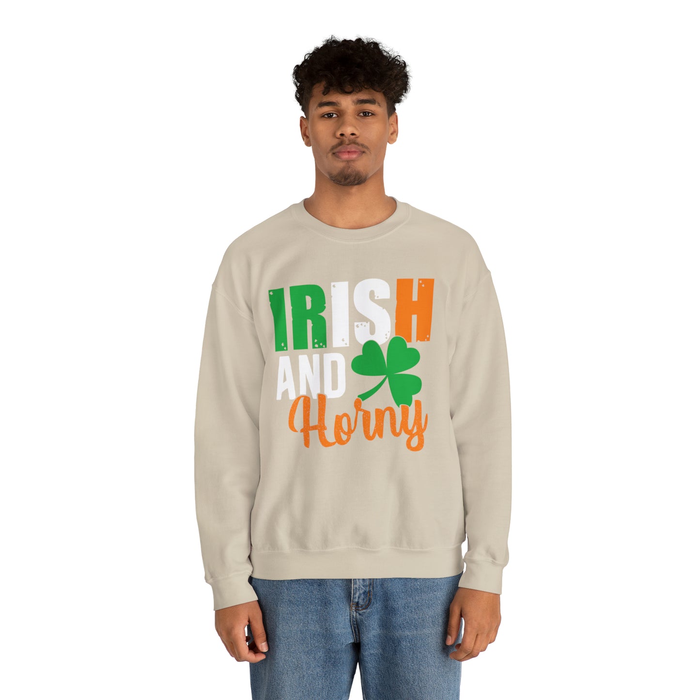 Irish and horny Crewneck Sweatshirt