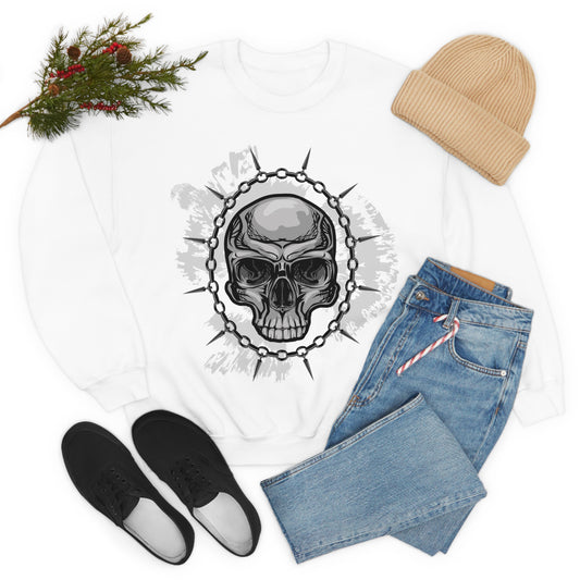 Skull Chain Splatter Crewneck Sweatshirt