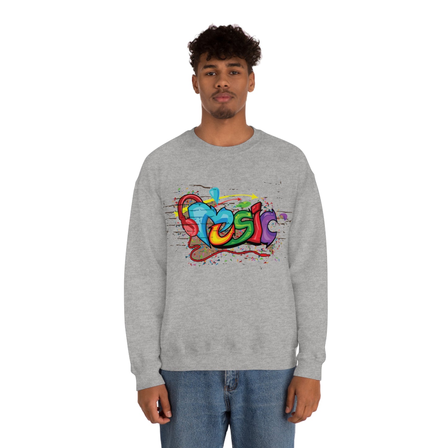 Music colorful graffiti Crewneck Sweatshirt