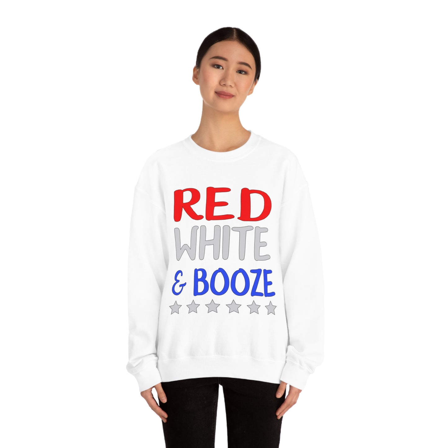 Red  White Booze Crewneck Sweatshirt