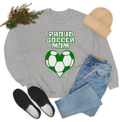 Proud -soccer-mom Heart Crewneck Sweatshirt