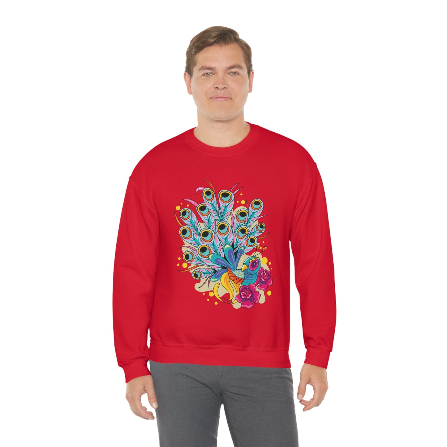 Colorful Peacock Crewneck Sweatshirt