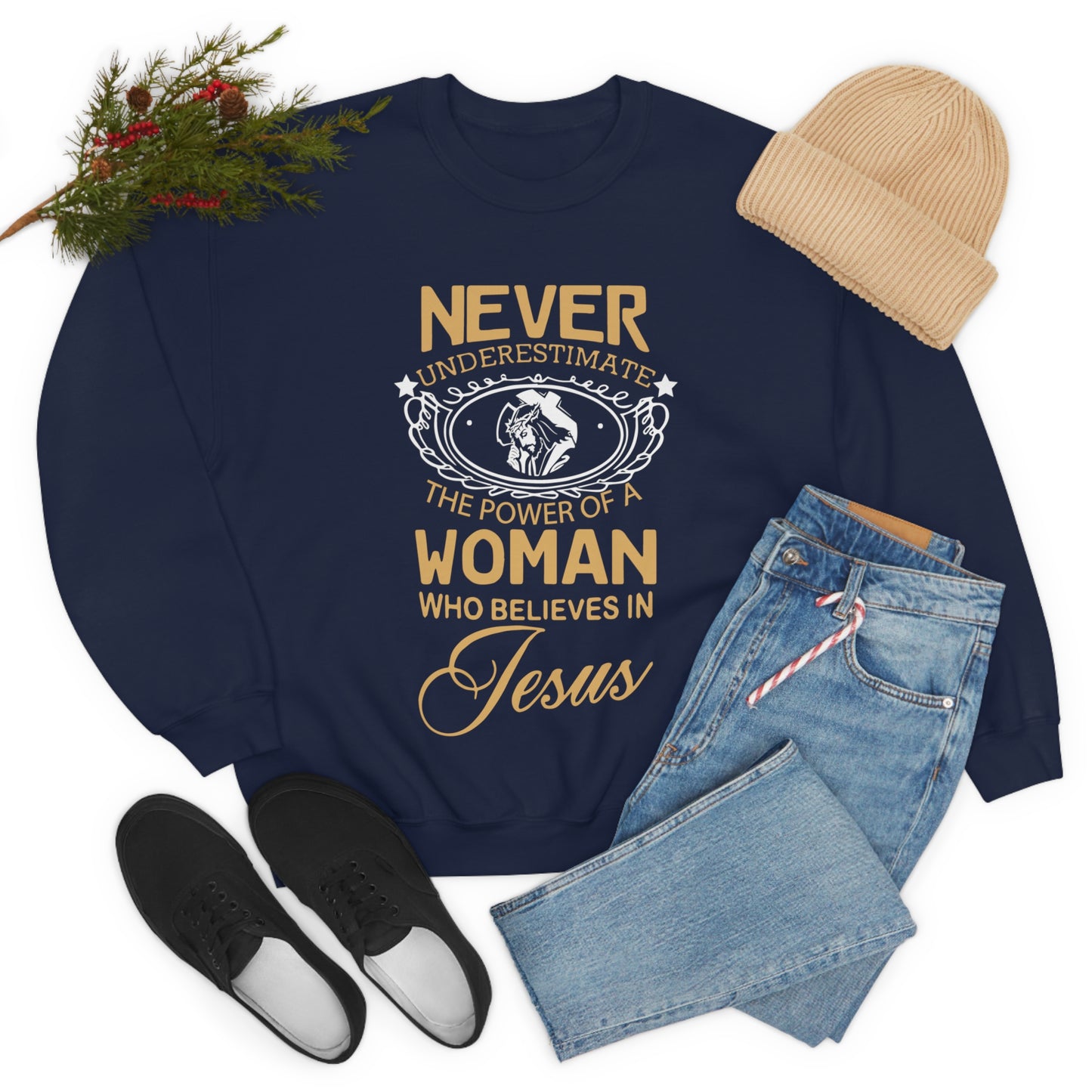 Never underestimate a woman Crewneck Sweatshirt