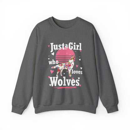 Just A Girl Who Loves Wolves Crewneck Sweatshirt