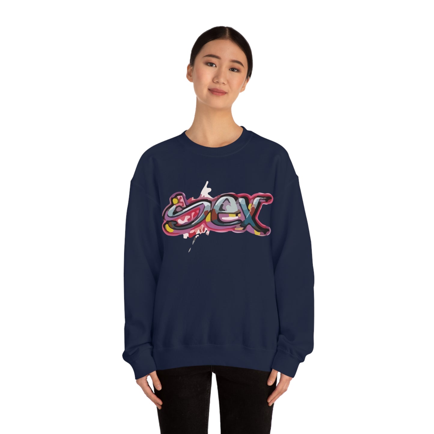 Sex colorful graffiti Crewneck Sweatshirt