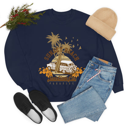 Sunset Beach Surfing Paradise Crewneck Sweatshirt