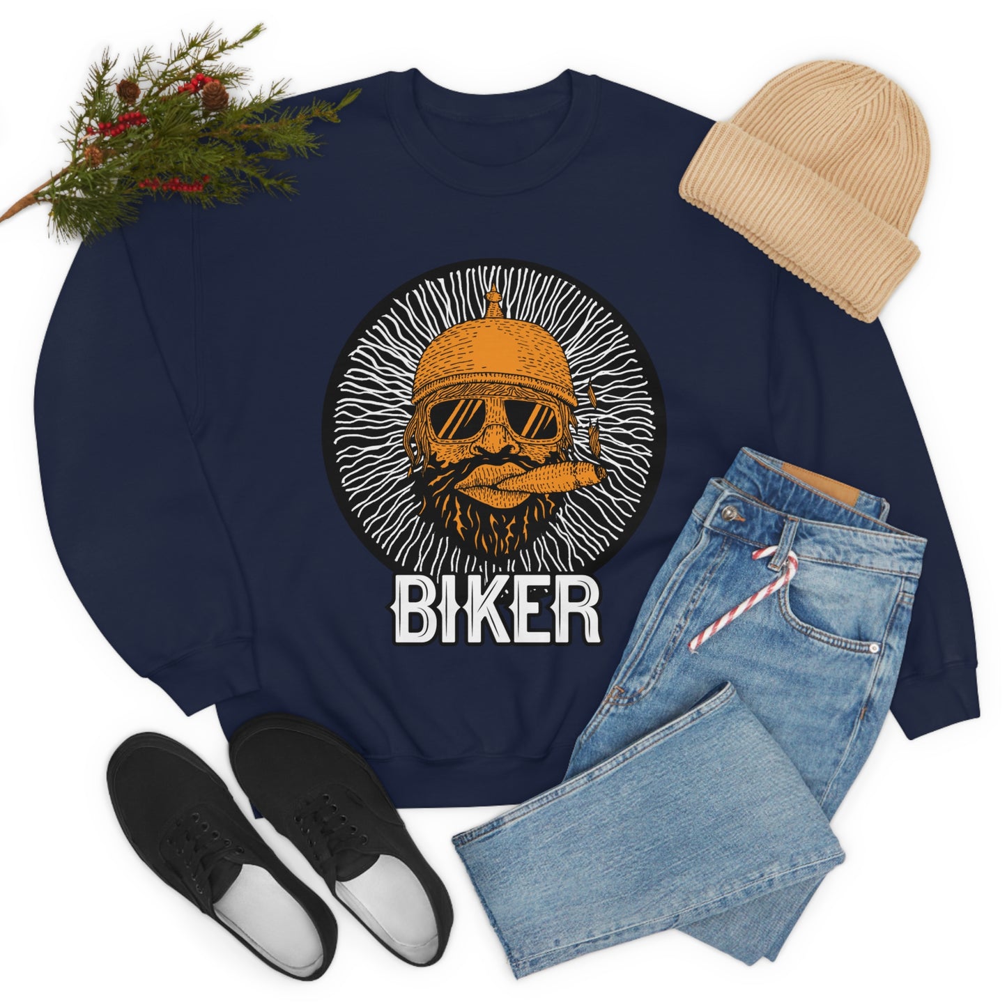 Cool Biker Crewneck Sweatshirt