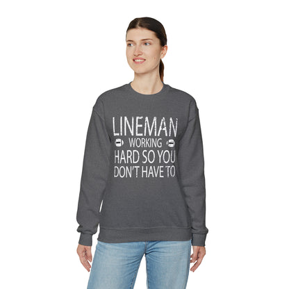 Lineman working hard Crewneck Sweatshirt