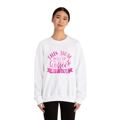 This mom runs on coffee and yoga Crewneck Sweatshirt