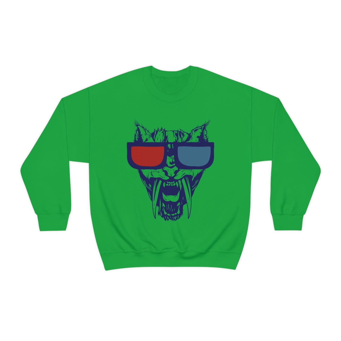 3D Glasses Tiger Crewneck Sweatshirt