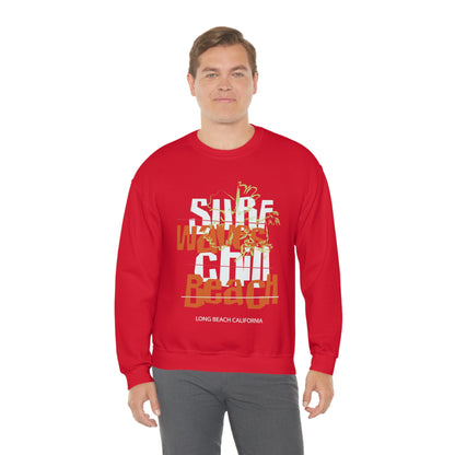 Surf Waves Chill Beach Crewneck Sweatshirt