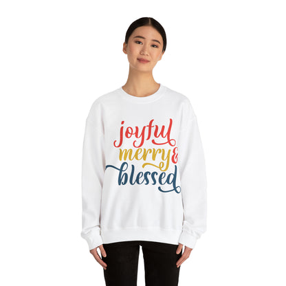 Joyful-Merry-blessed Christmas Crewneck Sweatshirt