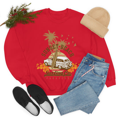 Sunset Beach Surfing Paradise Crewneck Sweatshirt