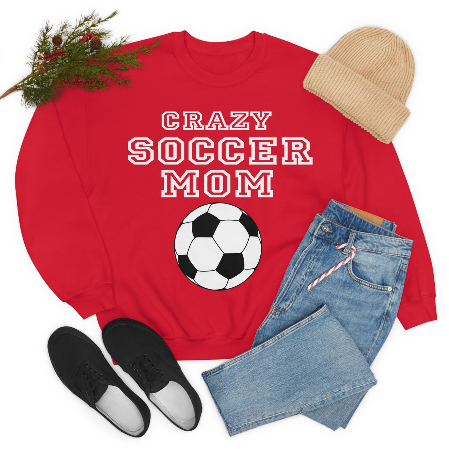 Crazy soccer mom Crewneck Sweatshirt