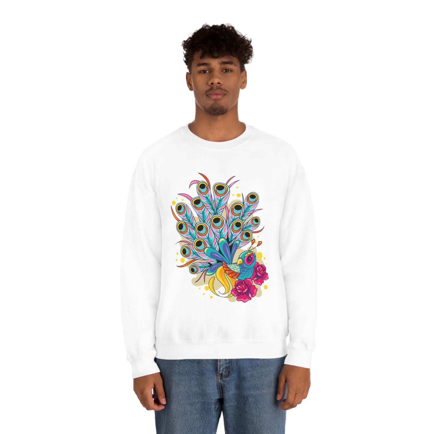 Colorful Peacock Crewneck Sweatshirt