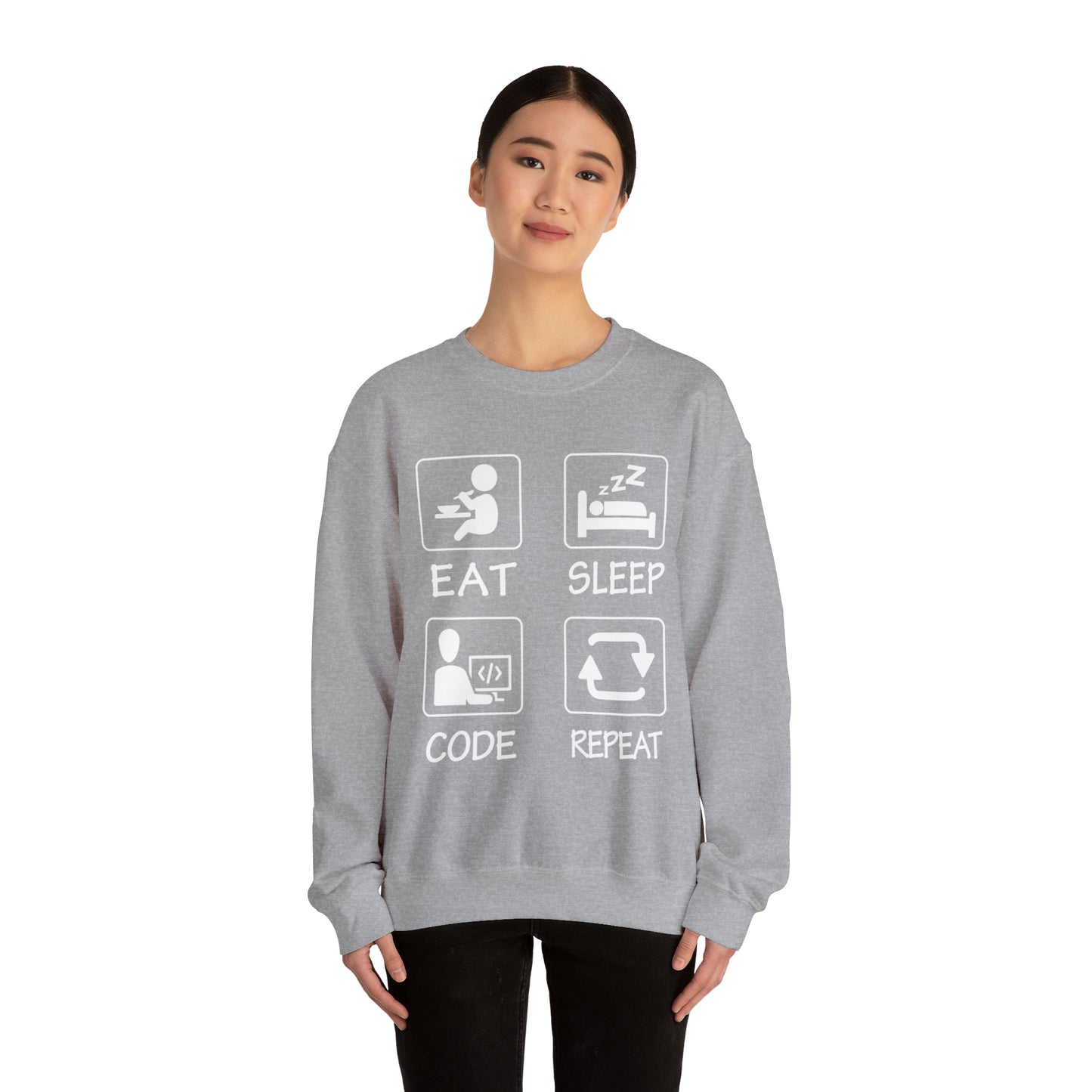 Eat sleep Code Repeat Crewneck Sweatshirt