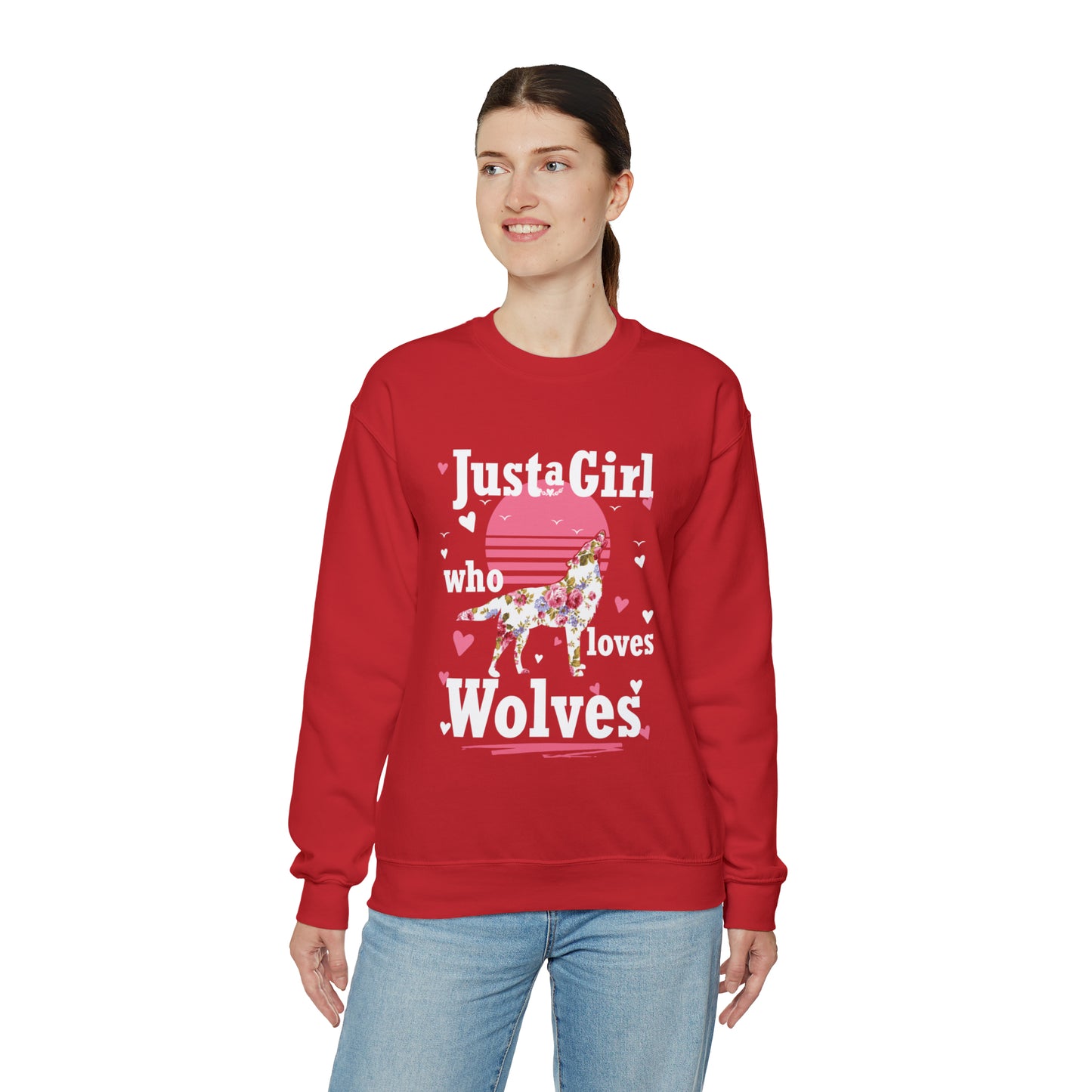 Just A Girl Who Loves Wolves Crewneck Sweatshirt