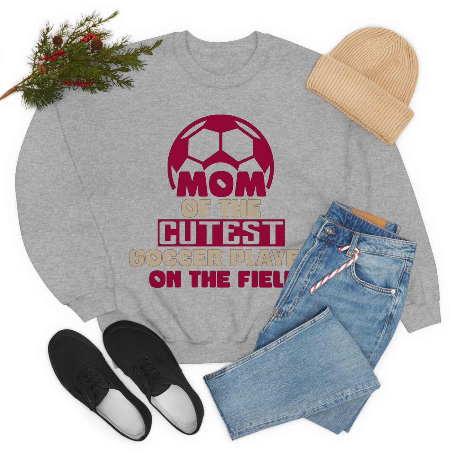 Mom of cutest soccer player Crewneck Sweatshirt