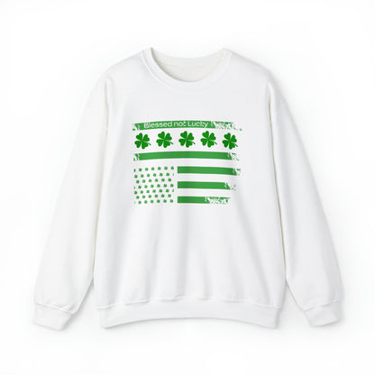 Blessed not lucky St. Patrick's flag Crewneck Sweatshirt