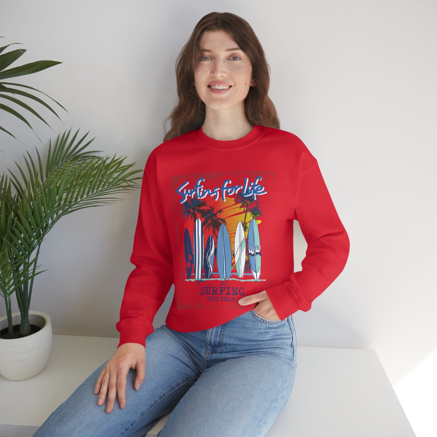 Surfing For Life Crewneck Sweatshirt