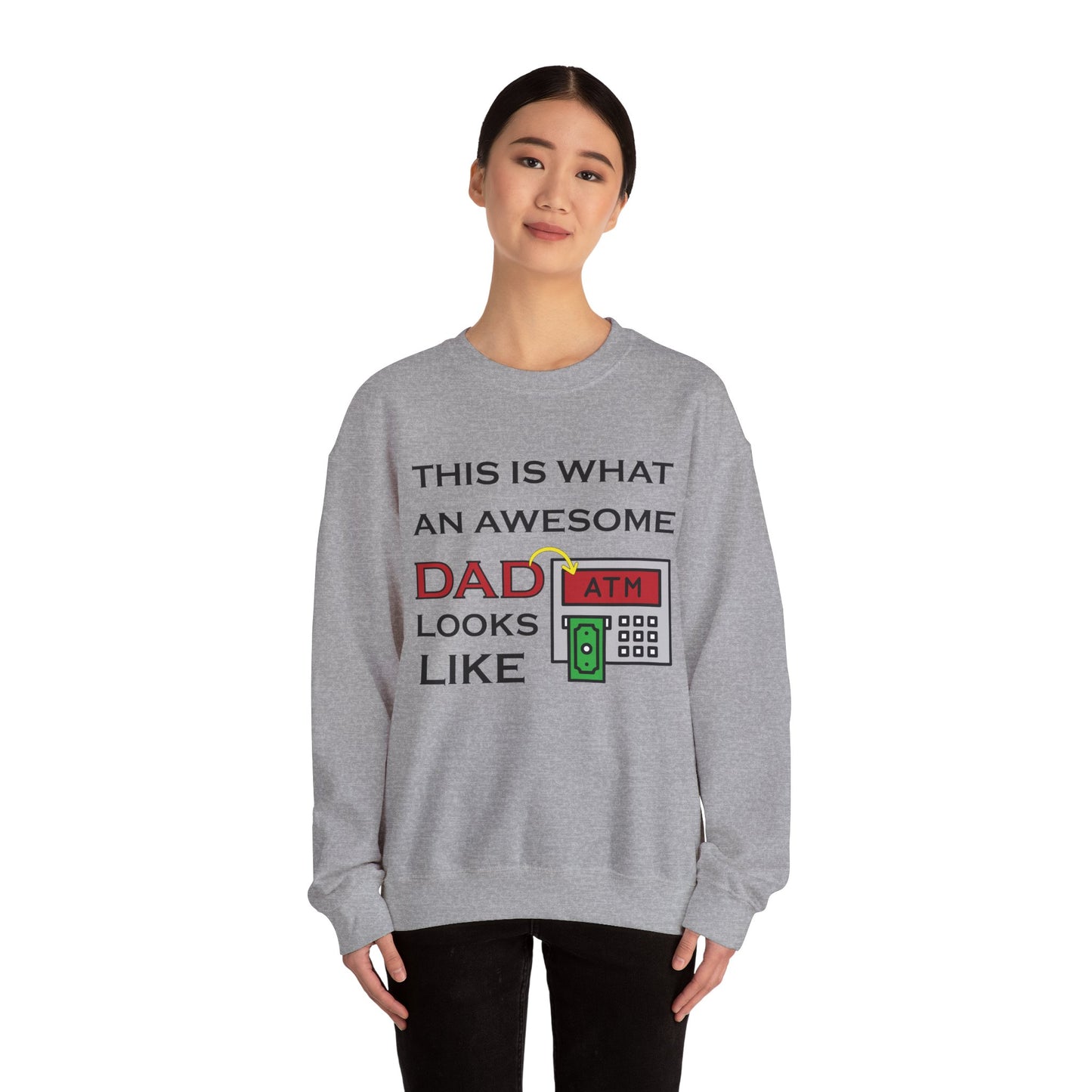 Awesome Dad looks like an ATM Crewneck Sweatshirt