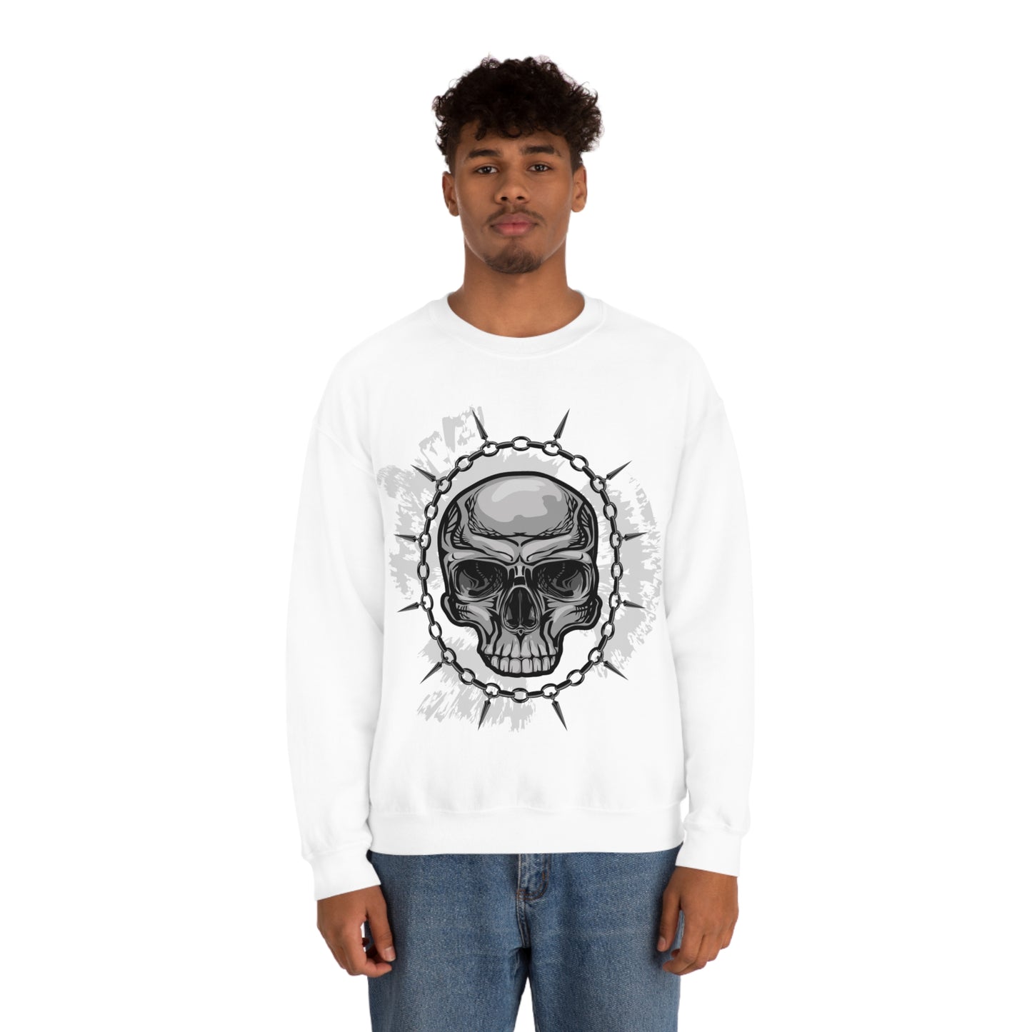 Skull Chain Splatter Crewneck Sweatshirt