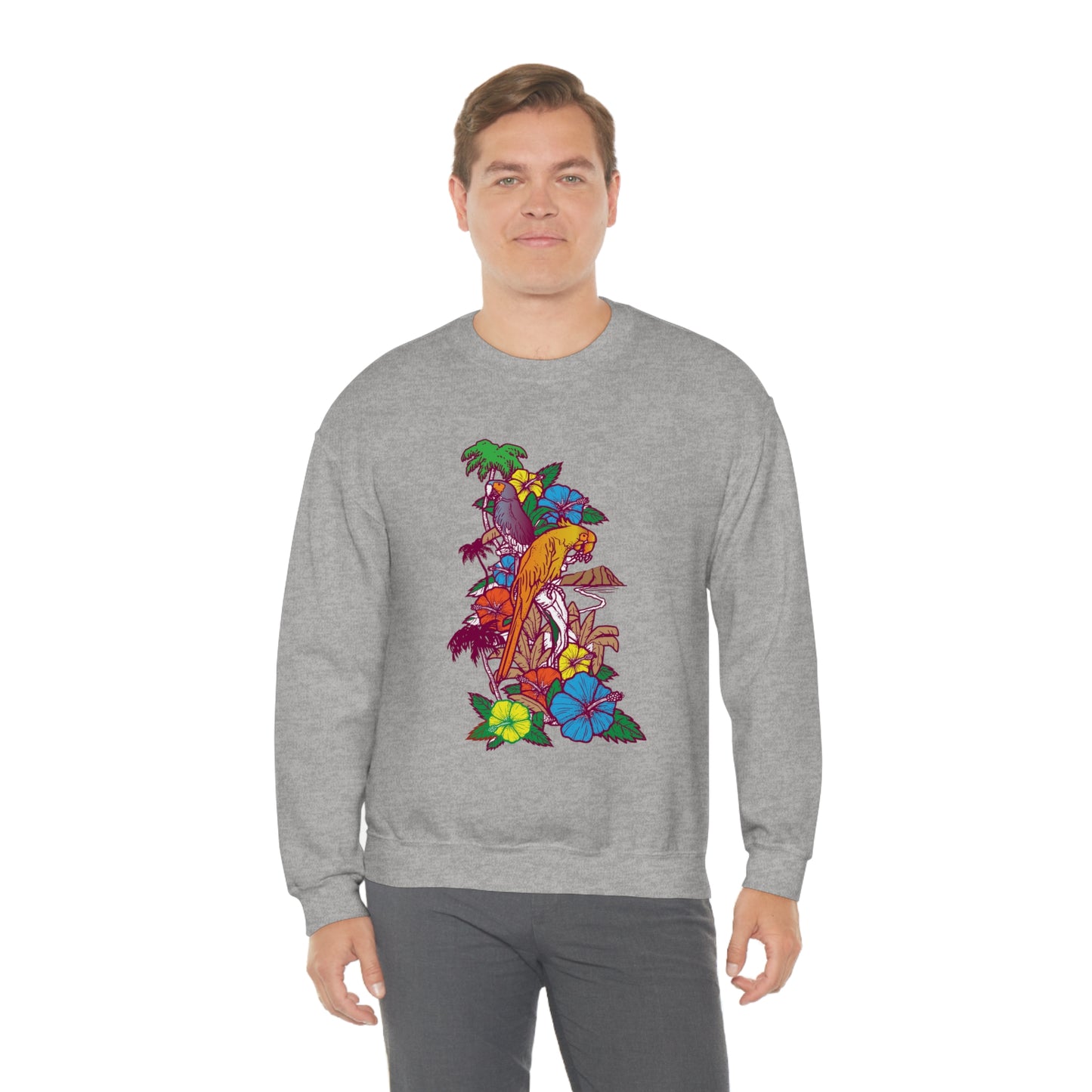 Parrot Jungle Floral Crewneck Sweatshirt