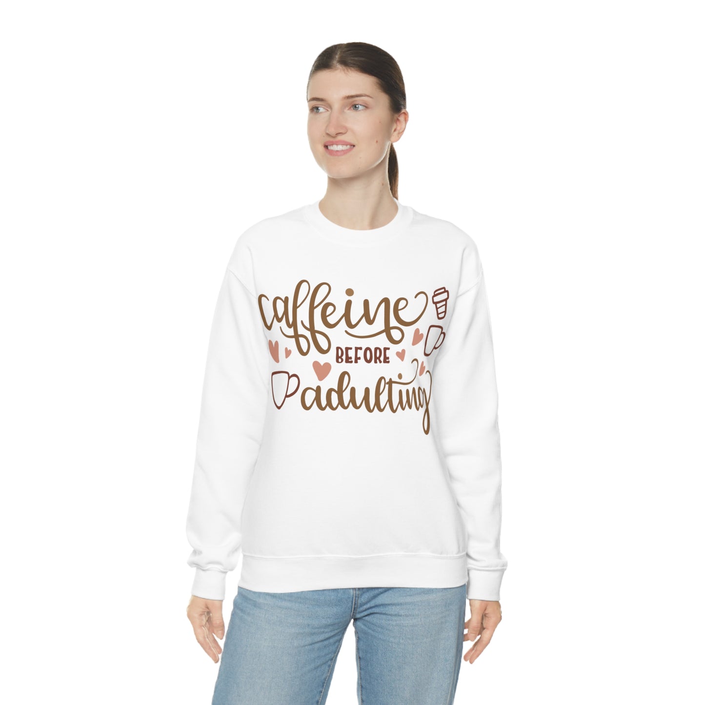 Caffeine before adulting Crewneck Sweatshirt