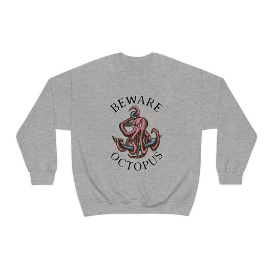 Beware Octopus Crewneck Sweatshirt