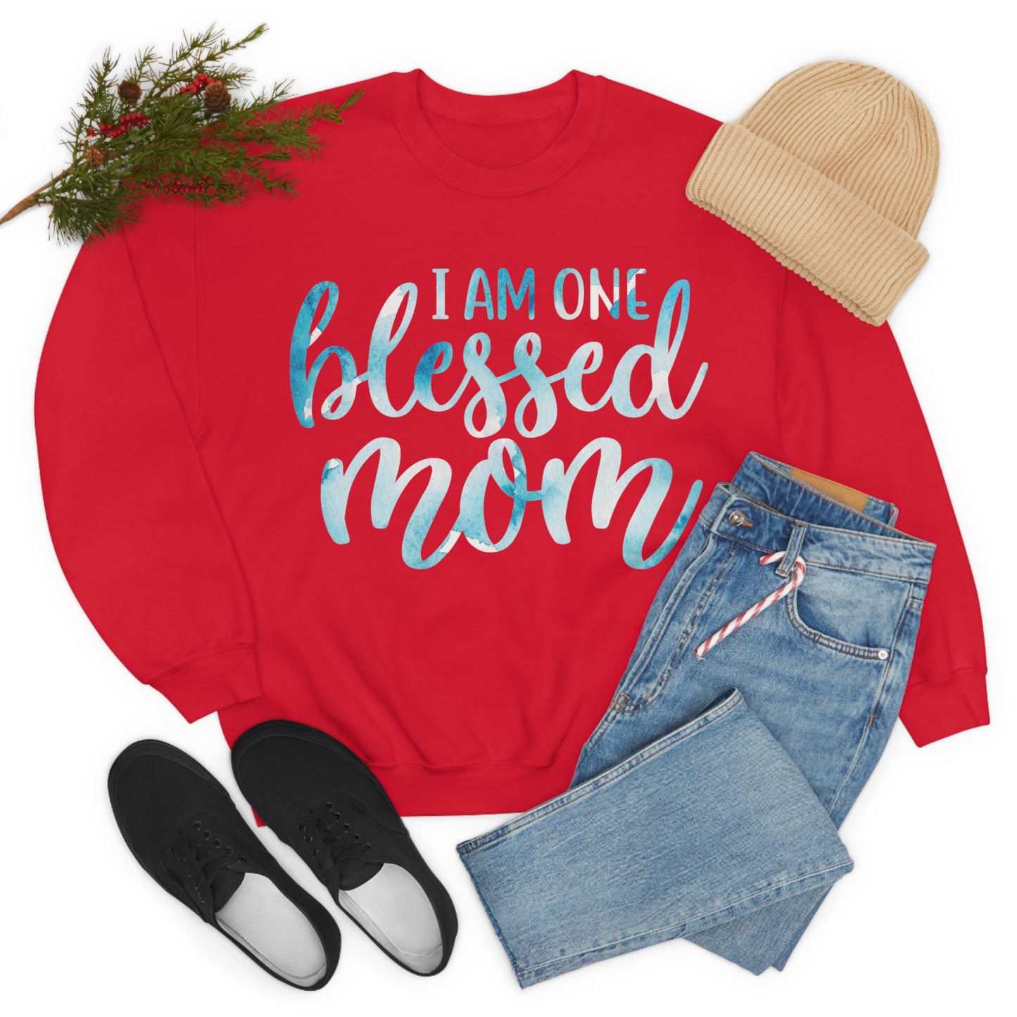 I am one blessed mom Crewneck Sweatshirt