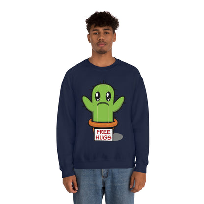 Free hugs sad cactus Crewneck Sweatshirt