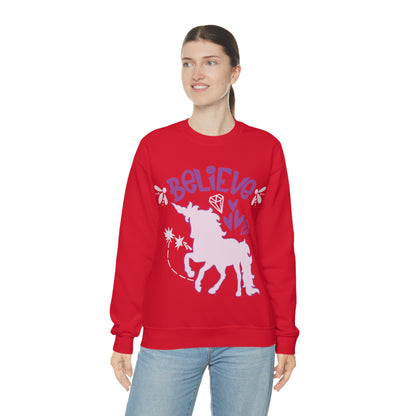 Unicorns_Believe Crewneck Sweatshirt