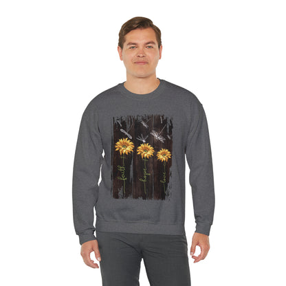 Sunflowers Faith hope love Crewneck Sweatshirt