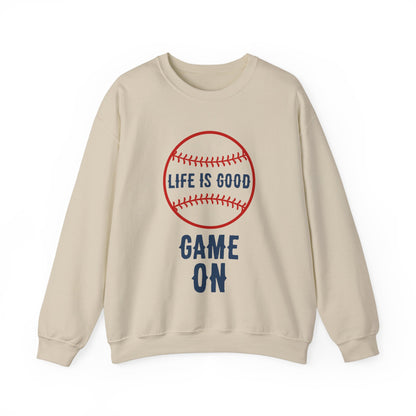 Life is Good Game On Crewneck Sweatshirt