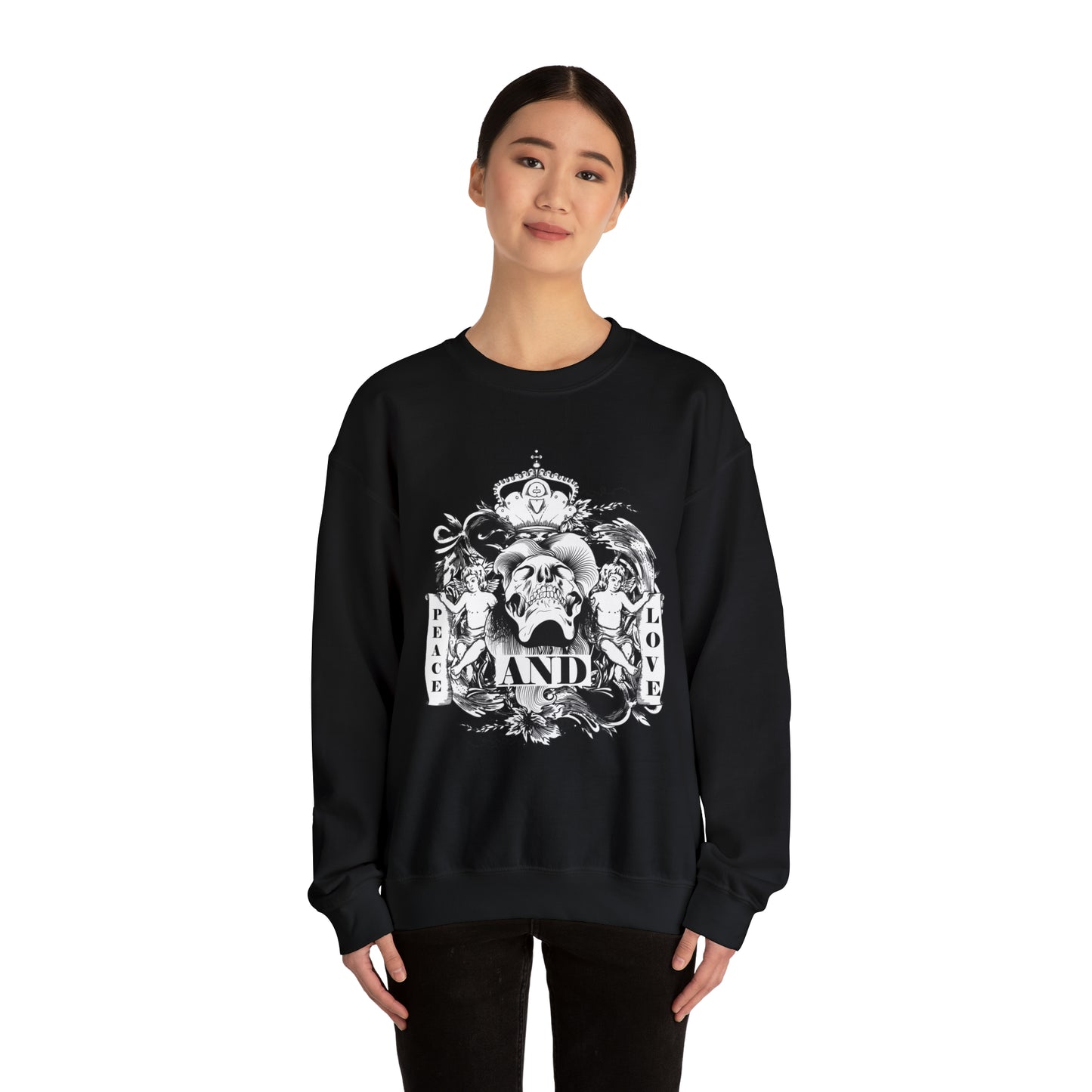 Peace and Love Demon to Angels Crewneck Sweatshirt