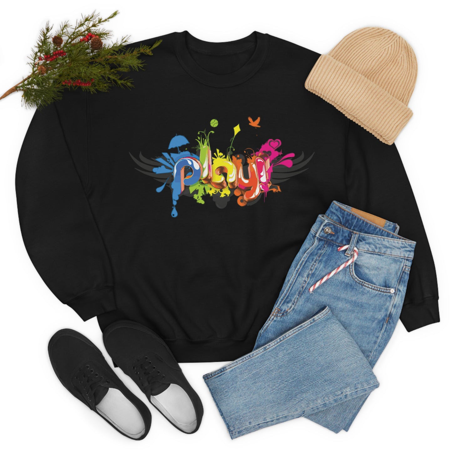 Play colorful graffiti Crewneck Sweatshirt