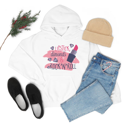 Lipstick-Diamonds and Rock & Roll Hoodie