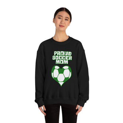 Proud -soccer-mom Heart Crewneck Sweatshirt