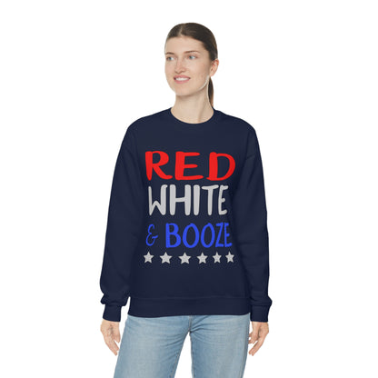 Red  White Booze Crewneck Sweatshirt