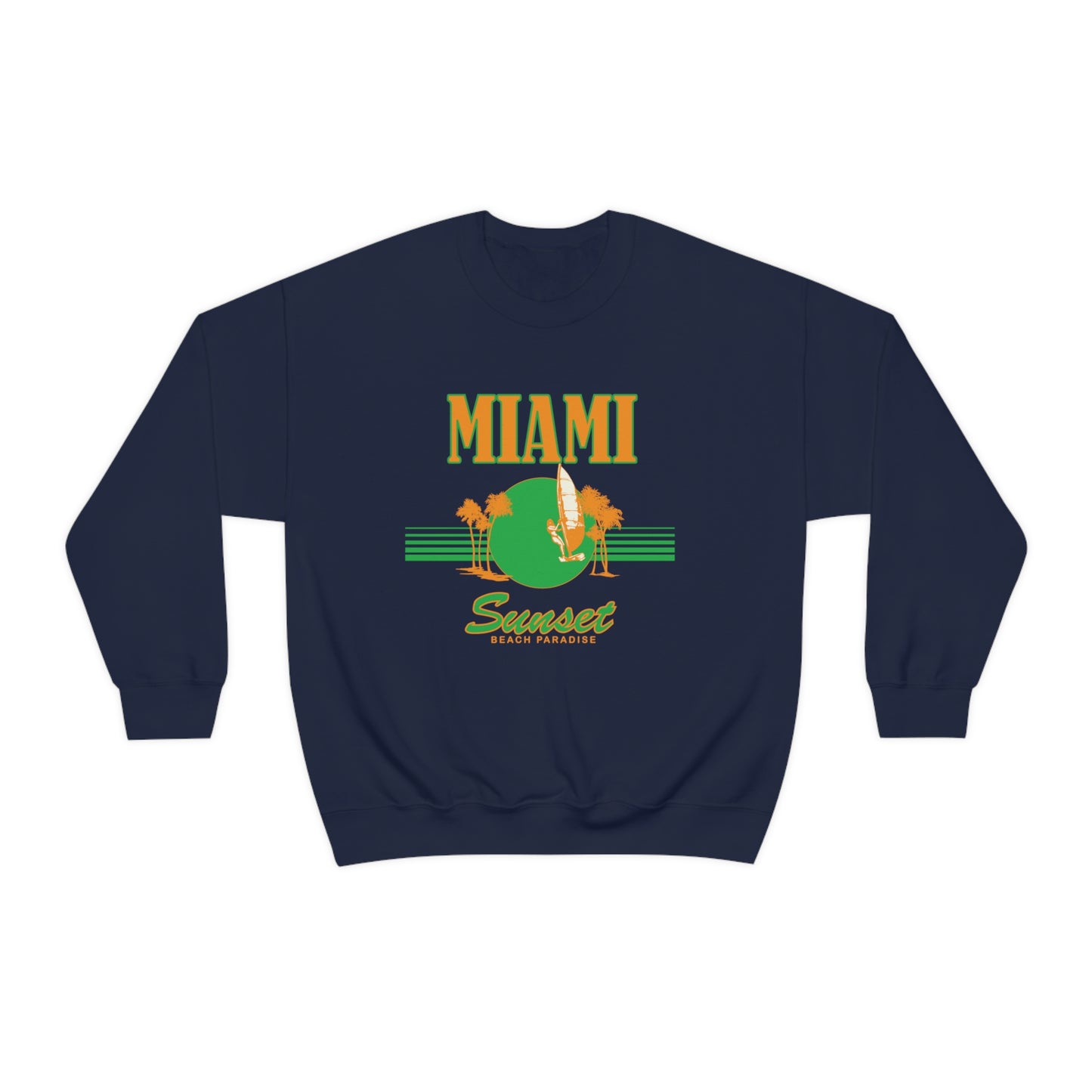 Miami Sunset Beach Paradise Crewneck Sweatshirt