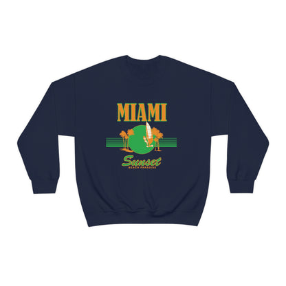 Miami Sunset Beach Paradise Crewneck Sweatshirt